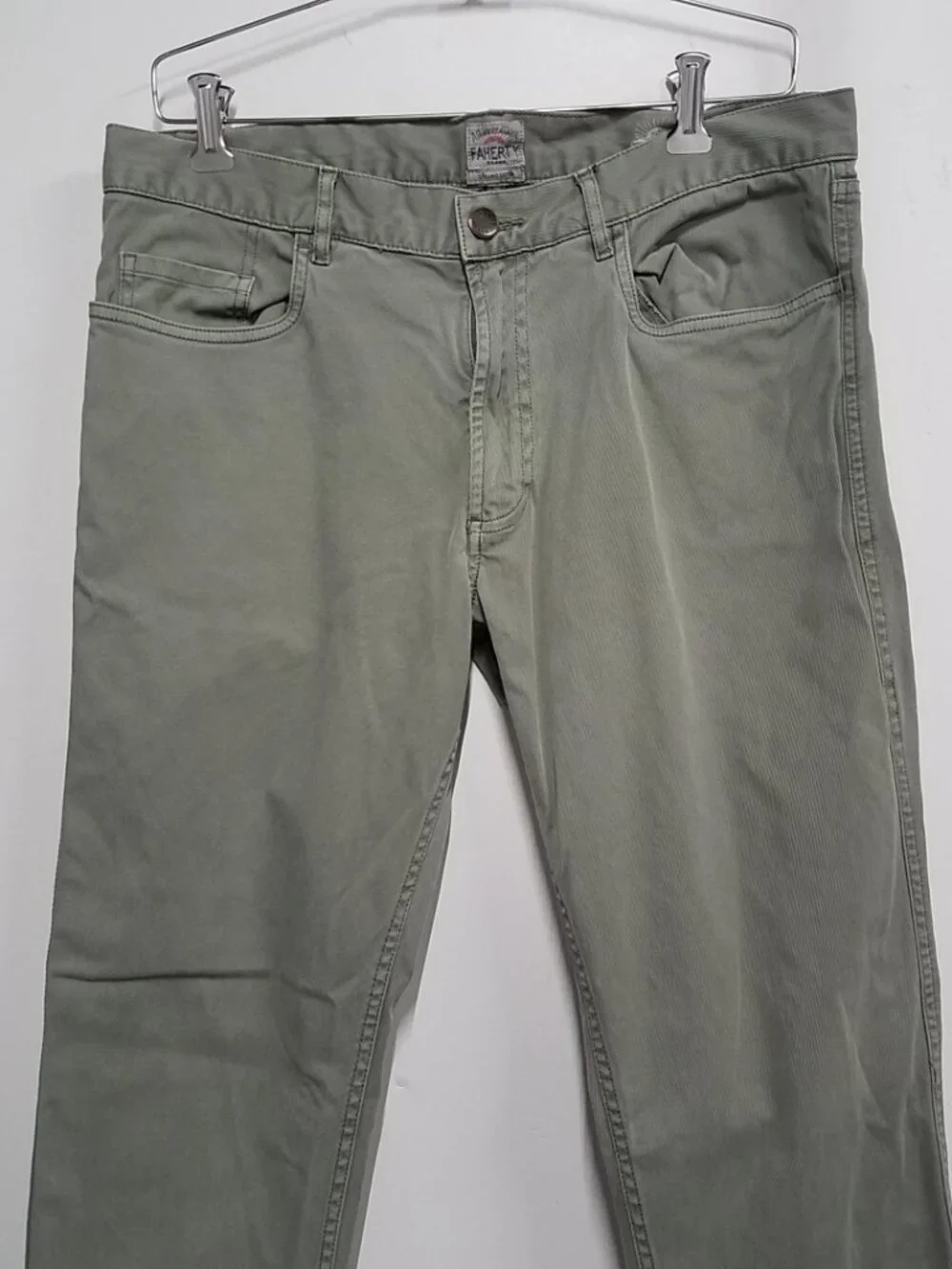 Faherty Comfort Twill 5-Pocket Pant 33 Surplus Green MBC0010-SPG Organic Cotton